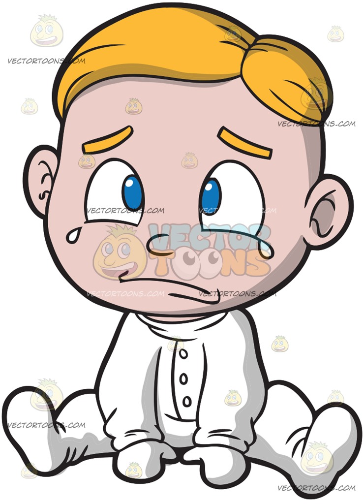 740x1024 A Crying Baby Boy Wearing A White Onesie Cartoon Clipart