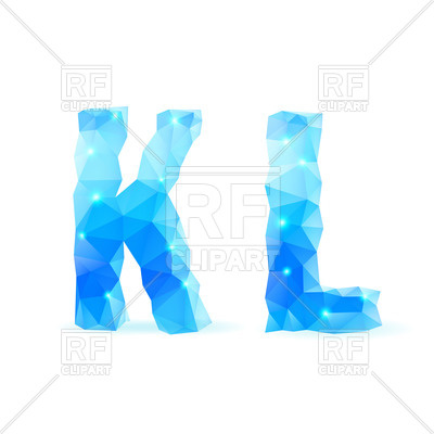 400x400 Crystal Style K And L Letters Royalty Free Vector Clip Art Image