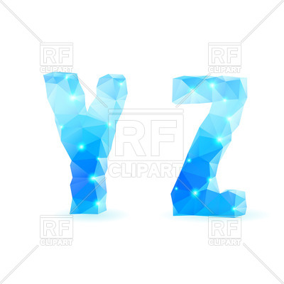 400x400 Crystal Style Y And Z Letters Royalty Free Vector Clip Art Image