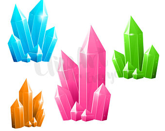 340x270 Gem And Crystal Watercolor Collection, Diamonds, Crystals, Stones