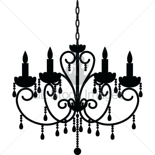 500x500 Stock Illustration Chandelier Outline Silhouette Clipart