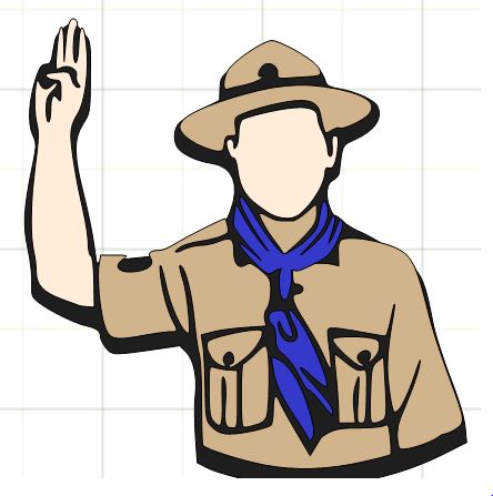 444x447 Hiking Clipart Salute