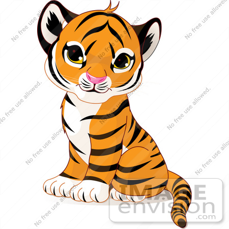 450x450 Royalty Free (Rf) Clip Art Of An Adorable Baby Tiger Cub Sitting