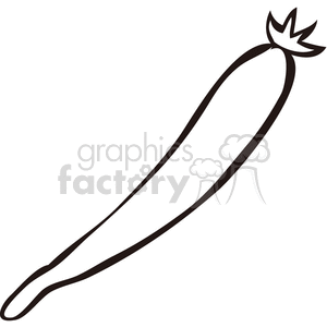 300x300 Royalty Free Black And White Cucumber 375535 Vector Clip Art Image