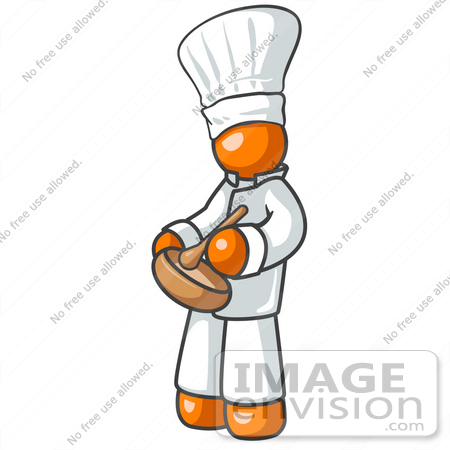 450x450 Clip Art Graphic Of An Orange Guy Character Creating A Culinary