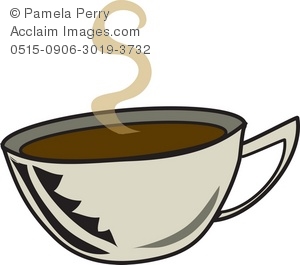 300x265 Art Illustration Of Steaming Cup Of Coffee