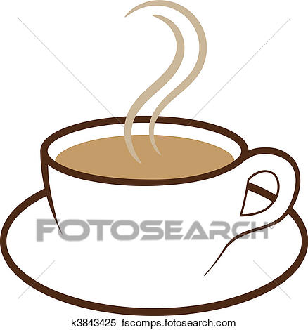 438x470 Clipart Of Cup Of Coffee Vector K3843425