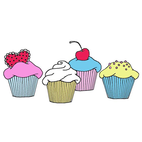 600x600 Vanilla Cupcake Clipart Border