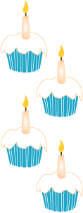 118x300 Candle And Cupcake Border Clip Art