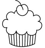 160x170 Cupcake Black And White Clipart