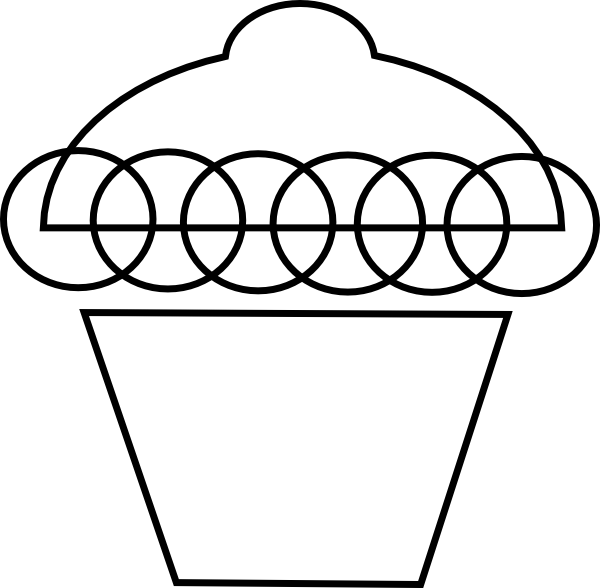 600x588 Cupcake Black And White Cupcake Outline Clip Art Clipart