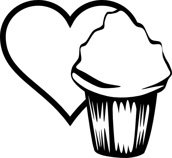 600x553 Heart Cupcake Image Clip Art