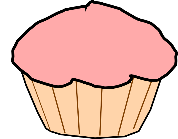 600x470 Pink Frosted Cupcake Clip Art