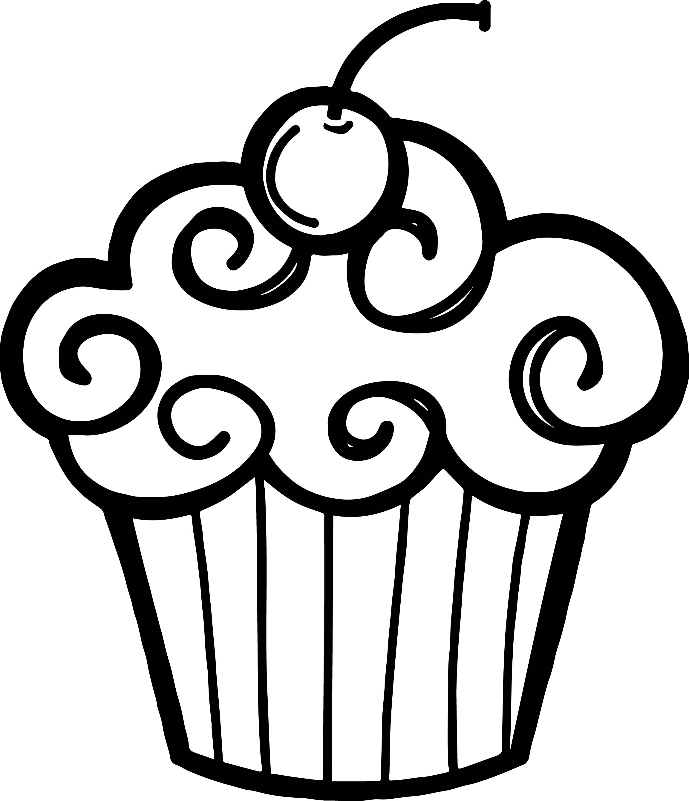 2306x2681 Free Black And White Cupcake Clipart