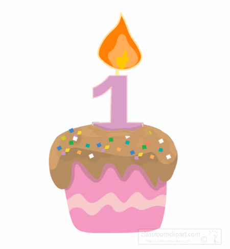 450x487 1st Birthday Cupcake Clipart