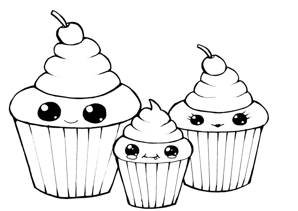 1024x725 Cupcake Family Line Art By Red Panda88
