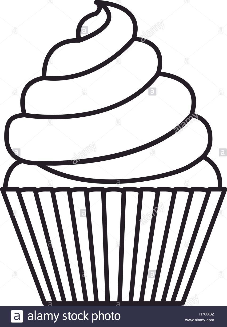 965x1390 Silhouette Of Sweet Cupcake Dessert Icon Over White Background