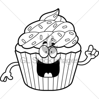 325x325 Cartoon Cupcake Gl Stock Images