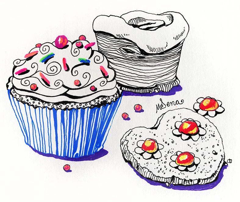 787x662 Cupcakes And Sweets Incredible Doodles