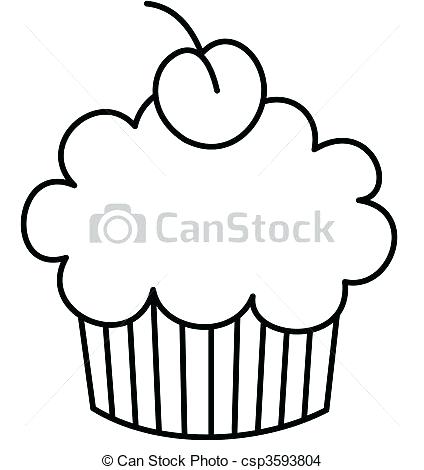 424x470 Cupcake Outline