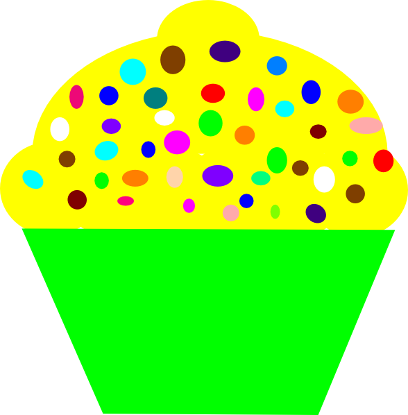 588x598 Cupcake Yelllow Clip Art