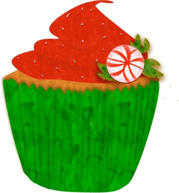 355x383 Christmas Cupcake Clipart