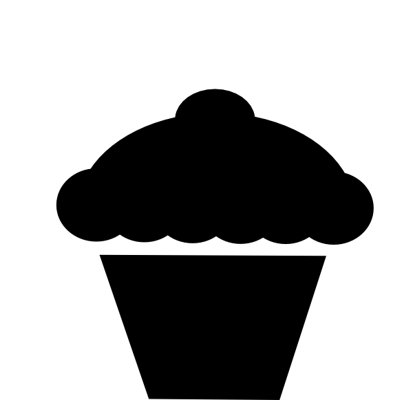 600x582 Polka Dot Cupcake Black Clip Art