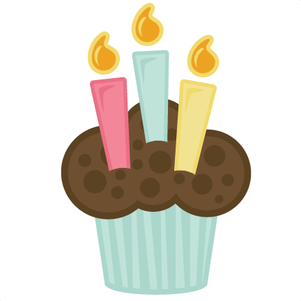 432x432 Cupcake With Candles Svg File For Scrapbooking Cardmaking Crafts
