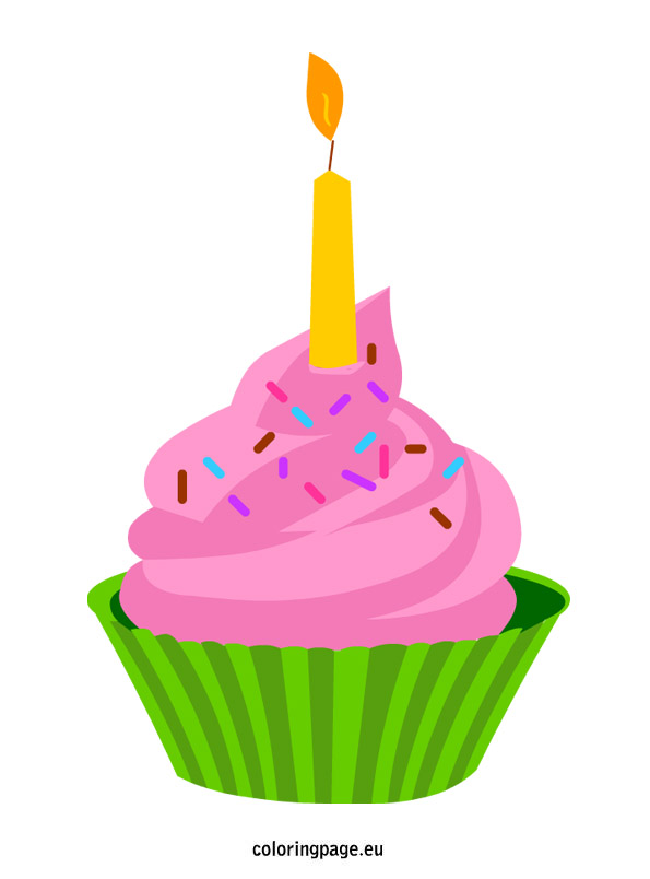 Cupcake With Candle | Free download on ClipArtMag