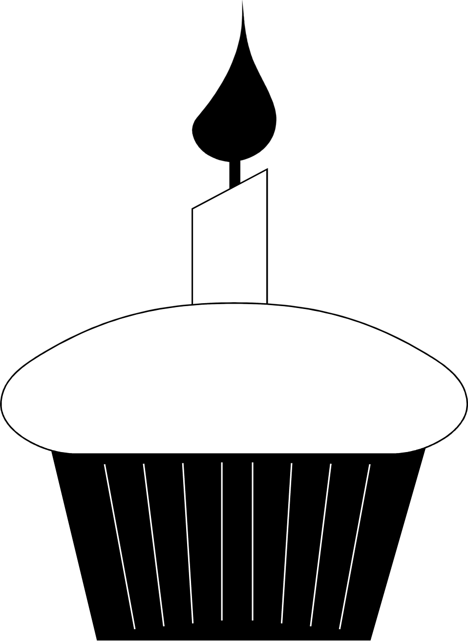 958x1315 Cupcake Black And White Birthday Cupcake Clip Art Black And White