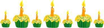 368x100 Cupcake Border Clip Art