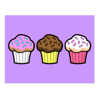324x324 Cartoon Cupcakes Postcards Zazzle