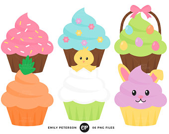 340x270 Fun Cupcakes Clipart Set
