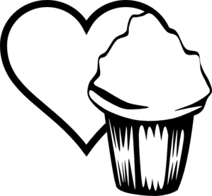 299x276 Heart Cupcake Image Clip Art