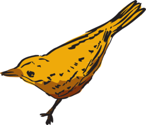 299x255 Curious Yellow Bird Clip Art
