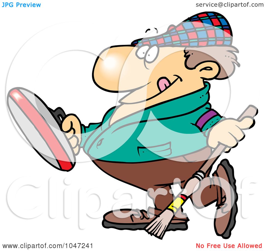 1080x1024 Royalty Free (Rf) Clip Art Illustration Of A Cartoon Man Curling
