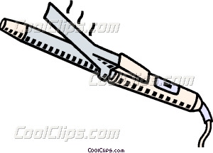 300x216 Electric Curling Iron Vector Clip Art