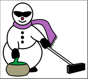 304x272 Clip Art Curling Snowman 2 Color 2 I Abcteach