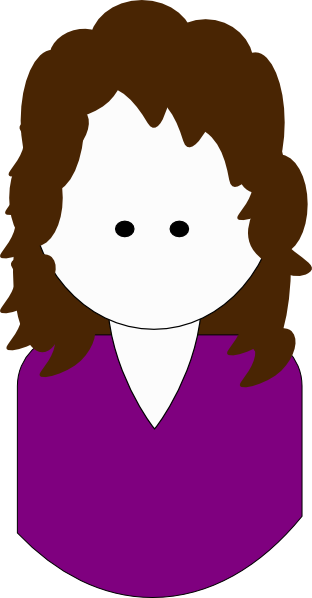 312x598 Girl Curly Hair Cartoon Clip Art