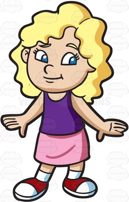 257x400 Little Girl Clipart Curly Hair