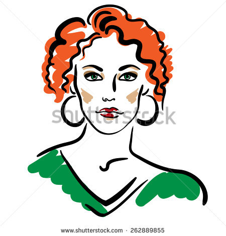 450x470 Red Hair Clipart Curly Hair