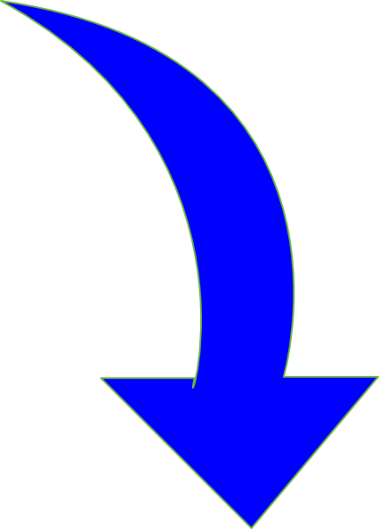 426x595 Curved Arrow Bright Blue Clip Art