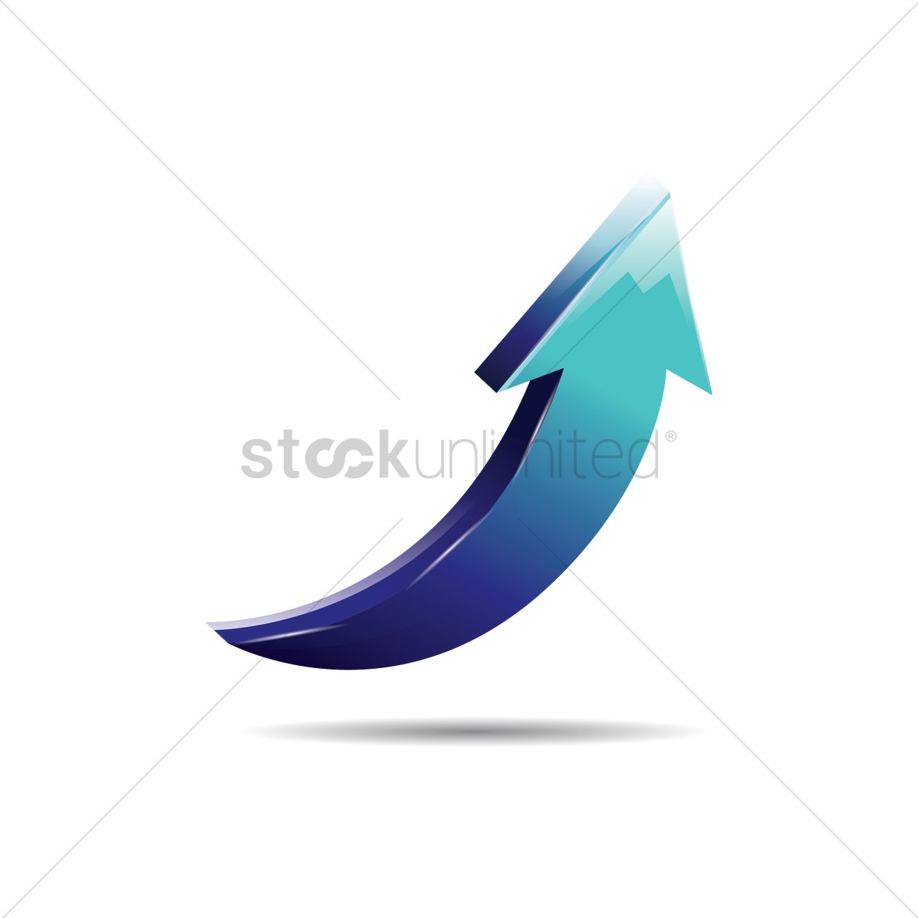 1300x1300 3d Upward Curved Arrow Vector Image