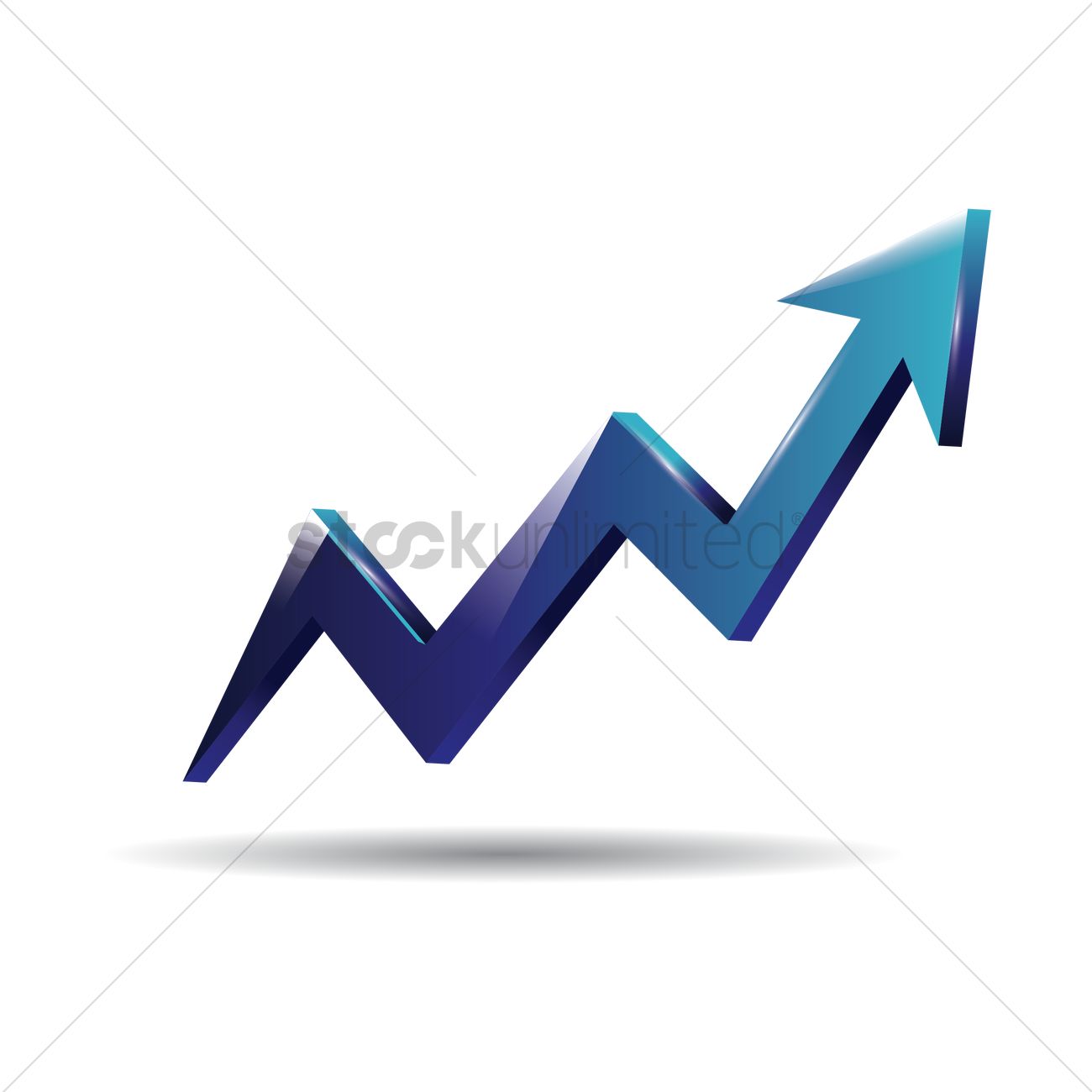 1300x1300 3d Upward Curved Arrow Vector Image