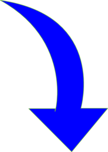 213x298 Curved Arrow Bright Blue Clip Art