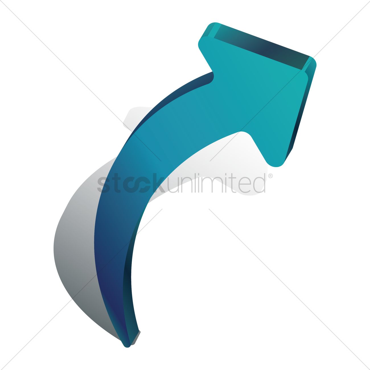 1300x1300 Right Curved Arrow Vector Image