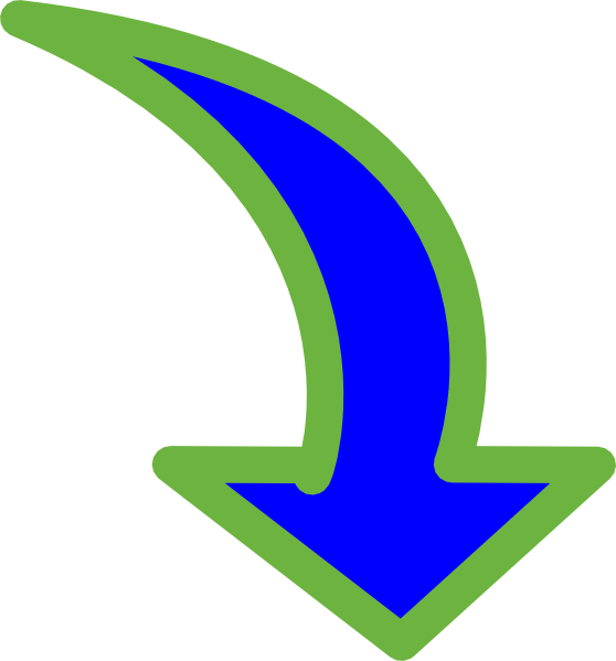 558x599 Curved Arrow Bright Blue Small