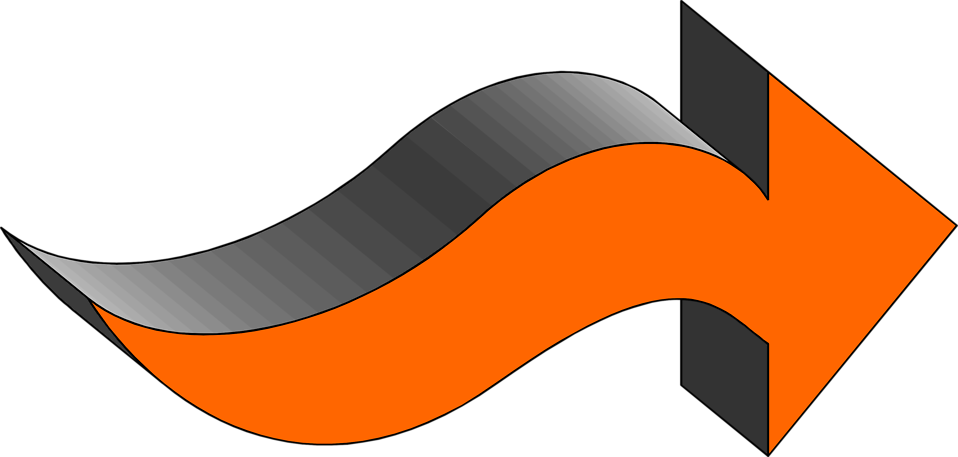 958x457 Arrows Orange Free Stock Photo Illustration Of A 3d Curved