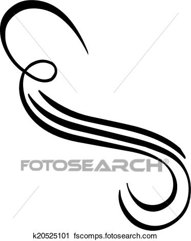 373x470 Clipart Of Curved Tattoo Vector Clipart Design K20525101