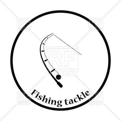 400x400 Icon Of Curved Fishing Rod Royalty Free Vector Clip Art Image